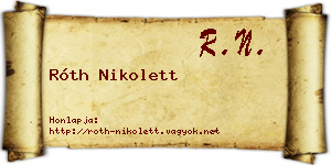 Róth Nikolett névjegykártya