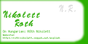 nikolett roth business card